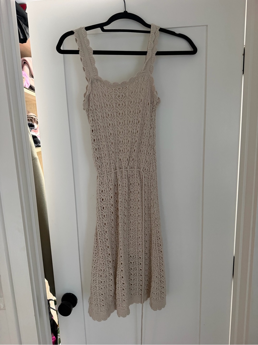 Jessica Simpson Beige Crochet Midi Dress